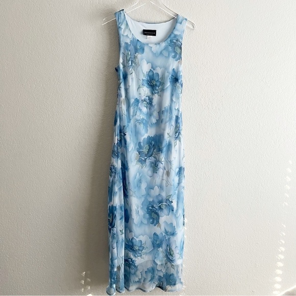 connected apparel Dresses & Skirts - Y2K Blue Floral Maxi Size 12 Sleeveless